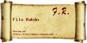 Filo Rabán névjegykártya