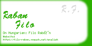 raban filo business card